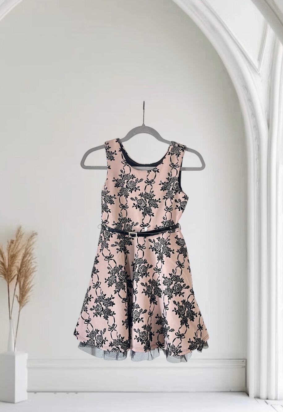 Beautees Girls' Summer Dress with Belt Size 10